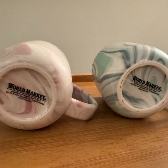 Pair of World Market Marble Swirl Mugs - Picture 3 of 4